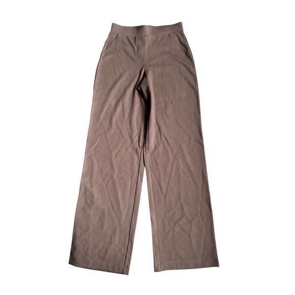 Quince Ultra-Stretch Ponte Wide Leg Pants Espresso Brown High Rise Small - Picture 2 of 8